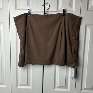 Halara Skirt Cocoa Brown 3X High Waisted 2-in-1 ALine Mini Corduroy Casual Skort